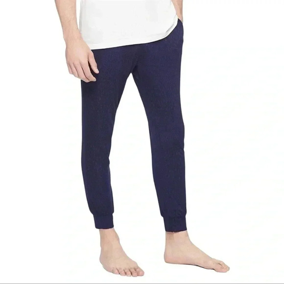 Calvin Klein Ultra Soft Abstract Blue Modal Lounge Jogger Mens Sleepwear Small - Picture 1 of 10